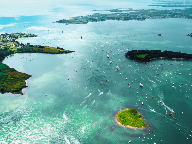 Le golfe du morbihan vue aérienne