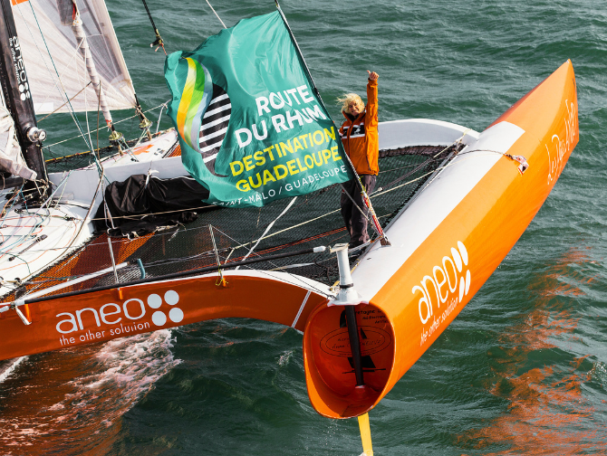 Photo trimaran Route du Rhum Anne Caseneuve
